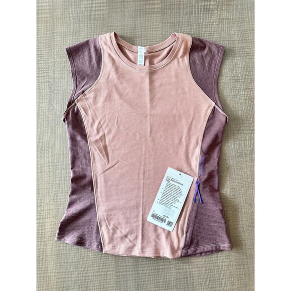 Lululemon Cap Sleeve Hiking Tank Top Pink Clay / Dark Oxide Sz 4 Brand New - Picture 8 of 12